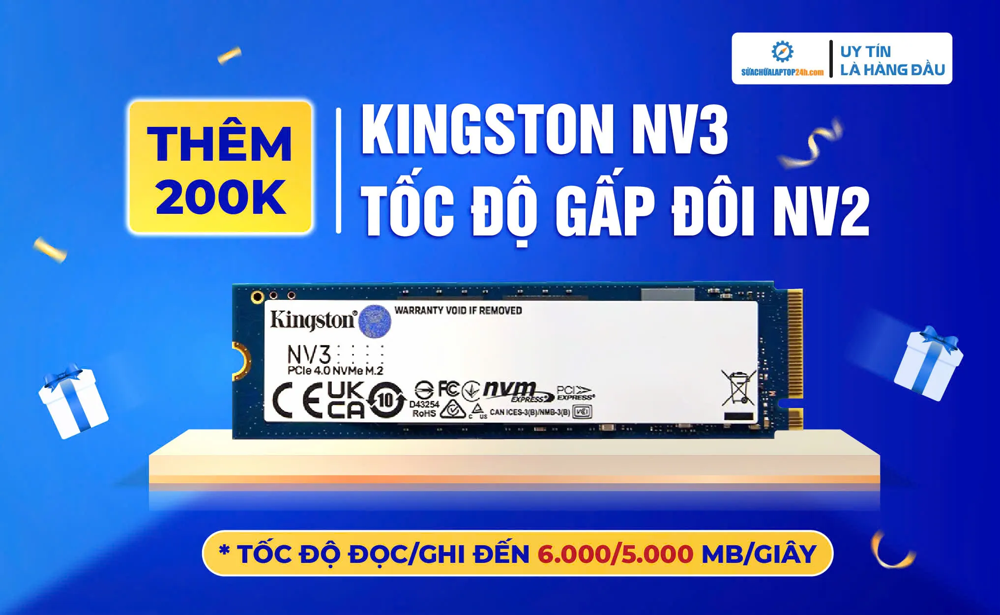Ổ cứng SSD Kingston 1TB M2 2280 NVME PCIE NV3